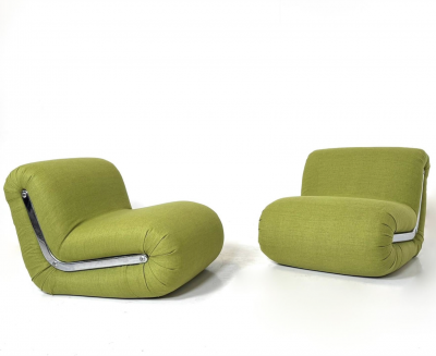 Mid Century Modern Pair of Boomerang Easy Chairs by Rodolfo Bonetto 1960s