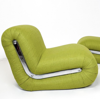 Mid Century Modern Pair of Boomerang Easy Chairs by Rodolfo Bonetto 1960s