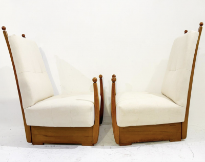 Mid Century Modern Pair of Hungarian Armchair 1960s New Upholstery