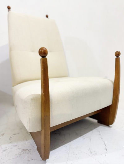 Mid Century Modern Pair of Hungarian Armchair 1960s New Upholstery