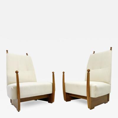 Mid Century Modern Pair of Hungarian Armchair 1960s New Upholstery