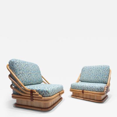Mid Century Modern Pair of Rattan Armchairs