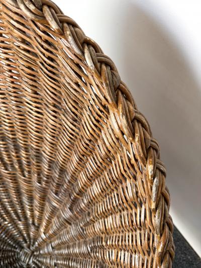 Mid Century Modern Pair of Rattan Armchairs France 1950s