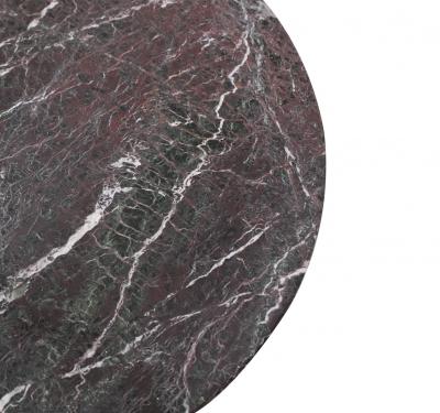 Mid Century Modern Pair of Round Marble Rosso Levanto End Tables Italy 70s