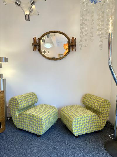 Mid Century Modern Pair of Slipper chairs P Italy 1970s