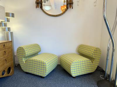 Mid Century Modern Pair of Slipper chairs P Italy 1970s
