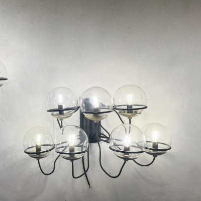 Mid Century Modern Pair of Wall Lights Mod 237 7 by Gino Sarfatti 1960s