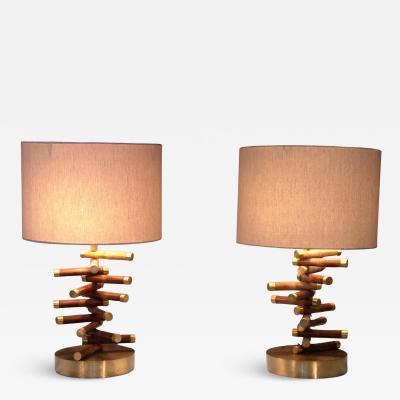 Mid Century Modern Pair of table lamps by Brazilian Designer Brazil 1960s