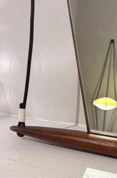 Mid Century Modern Paraggi Hanging Mirror by Ico Parisi for MIM Italy 1958