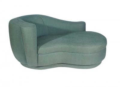 Mid Century Modern Petite Cloud Sofa Chaise Lounge or Loveseat with Plinth Base