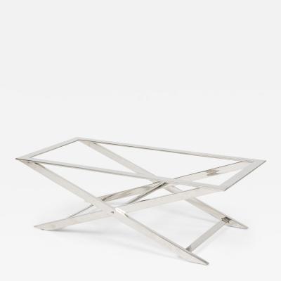 Mid Century Modern Polished Chrome Barcelona Style Coffee Table Base