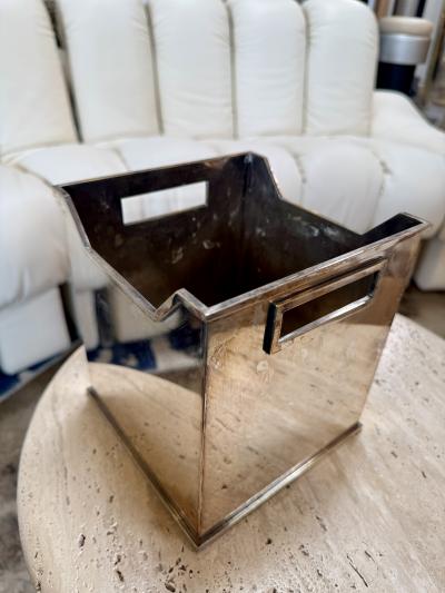 Mid Century Modern Polished Metal Basket