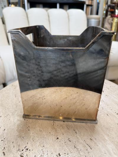 Mid Century Modern Polished Metal Basket