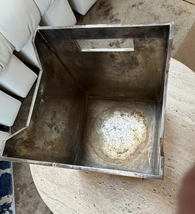 Mid Century Modern Polished Metal Basket