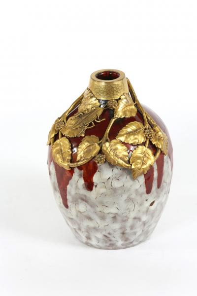 Mid Century Modern Porcelain Gilt Dore Vase