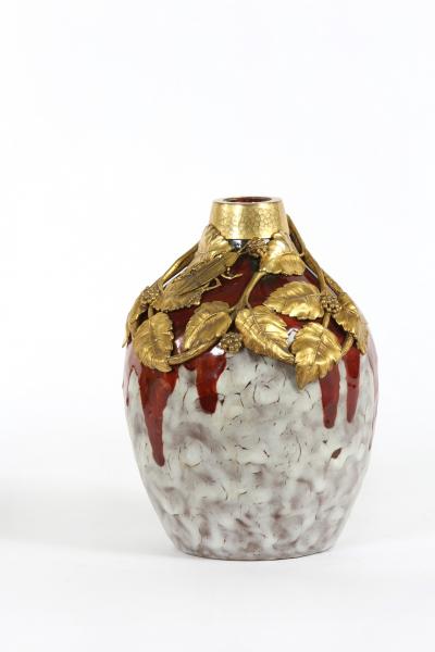 Mid Century Modern Porcelain Gilt Dore Vase