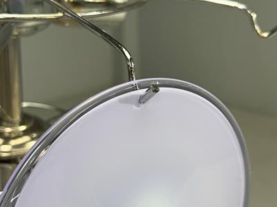 Mid Century Modern Purple Murano Glass Chrome Pendant Light 1960s