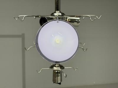 Mid Century Modern Purple Murano Glass Chrome Pendant Light 1960s