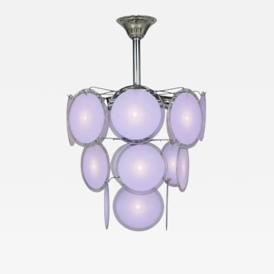 Mid Century Modern Purple Murano Glass Chrome Pendant Light 1960s