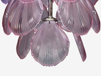 Mid Century Modern Purple Shell Motif Murano Glass Pendant Light 1960s