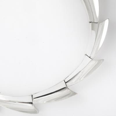 Mid Century Modern Radiant Sterling Silver Spiral Articulating Choker Necklace