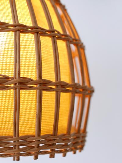 Mid Century Modern Rattan Pendant Lamp or Hanging Light Germany 1960s