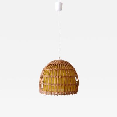 Mid Century Modern Rattan Pendant Lamp or Hanging Light Germany 1960s