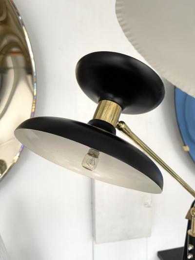 Mid Century Modern Reading Floor Lamp Brass lacquered Metal Italy 1950s