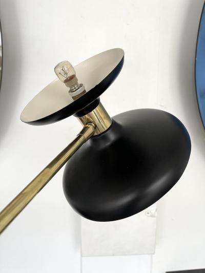 Mid Century Modern Reading Floor Lamp Brass lacquered Metal Italy 1950s