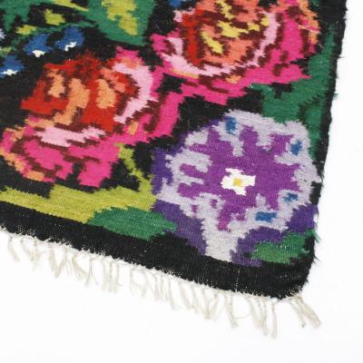 Mid Century Modern Rectangular Pattern Wool French Rug 60s