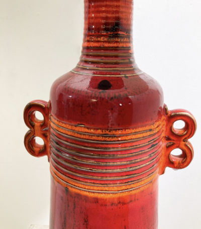 Mid Century Modern Red Ceramic Desk Lamp