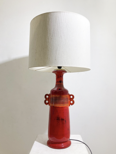 Mid Century Modern Red Ceramic Desk Lamp