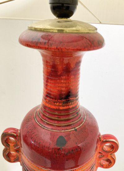 Mid Century Modern Red Ceramic Desk Lamp