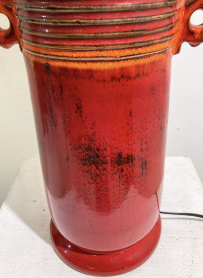 Mid Century Modern Red Ceramic Desk Lamp