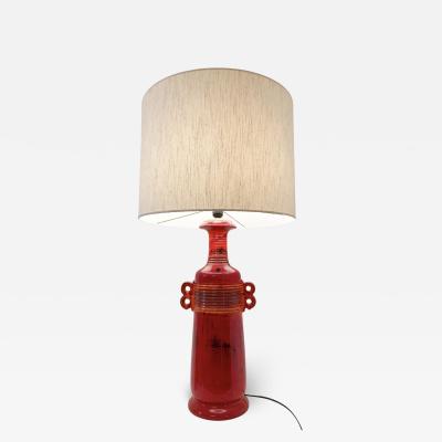 Mid Century Modern Red Ceramic Desk Lamp