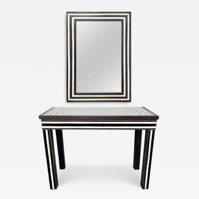 Mid Century Modern Resin Black White Console Mirror a Set 2 pcs