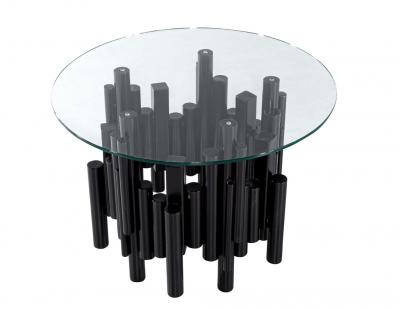 Mid Century Modern Round Glass and Metal Table