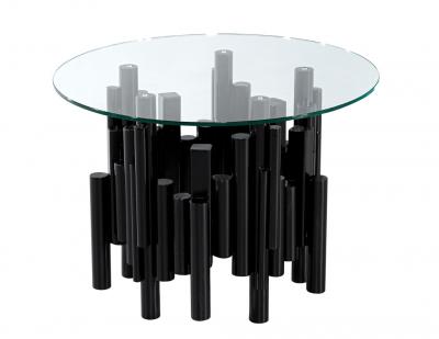 Mid Century Modern Round Glass and Metal Table