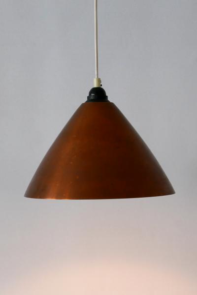 Mid Century Modern Scandinavian Copper Pendant Lamp or Hanging Light 1960s