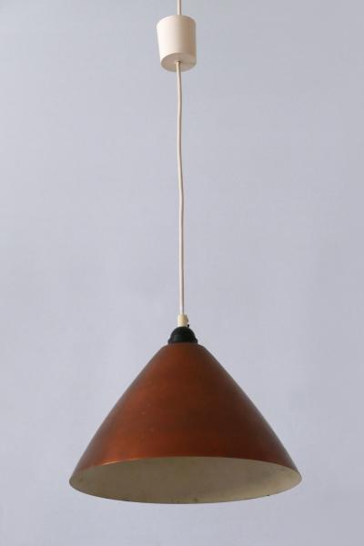 Mid Century Modern Scandinavian Copper Pendant Lamp or Hanging Light 1960s