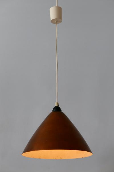 Mid Century Modern Scandinavian Copper Pendant Lamp or Hanging Light 1960s