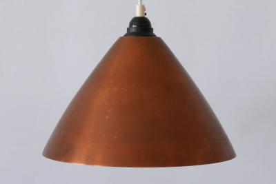 Mid Century Modern Scandinavian Copper Pendant Lamp or Hanging Light 1960s