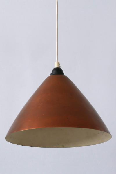 Mid Century Modern Scandinavian Copper Pendant Lamp or Hanging Light 1960s