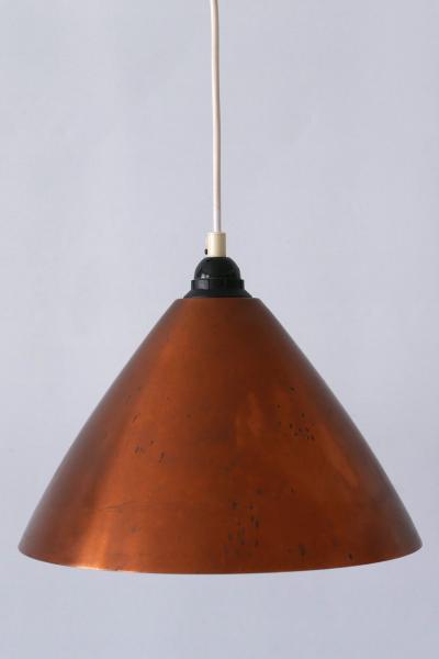 Mid Century Modern Scandinavian Copper Pendant Lamp or Hanging Light 1960s
