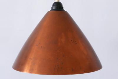 Mid Century Modern Scandinavian Copper Pendant Lamp or Hanging Light 1960s