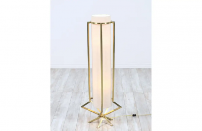 Mid Century Modern Sculpted Brass Floor Lamp