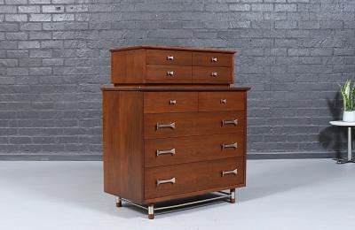 Mid Century Modern Sculpted Highboy Dresser by Weiman