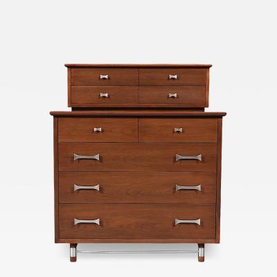 Mid Century Modern Sculpted Highboy Dresser by Weiman