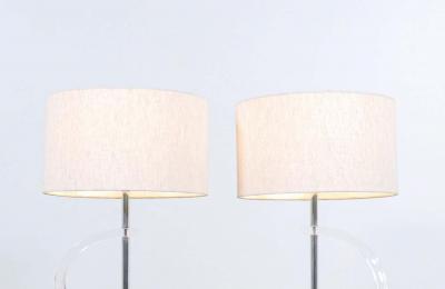 Mid Century Modern Sculpted Lucite Table Lamps