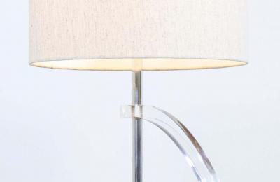Mid Century Modern Sculpted Lucite Table Lamps